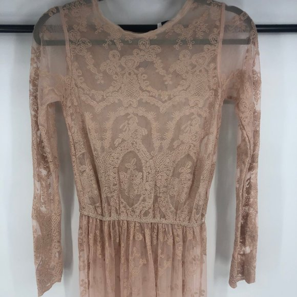 Sheer Lace Pink Amy Lynn Dress Overlay Small - Picture 10 of 10